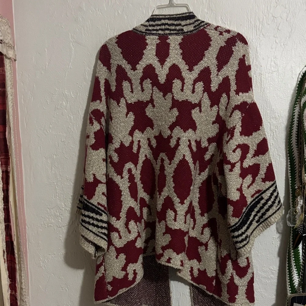 Lucky Brand Burgundy and Cream Cardigan - Picture 5 of 5